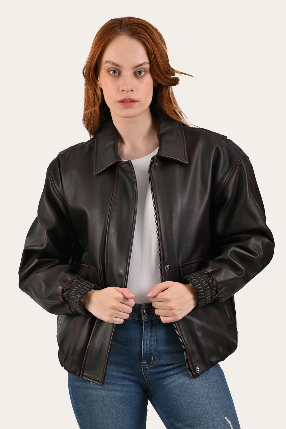 Black Cherry Harper Oversized Bomber Frye Outlet