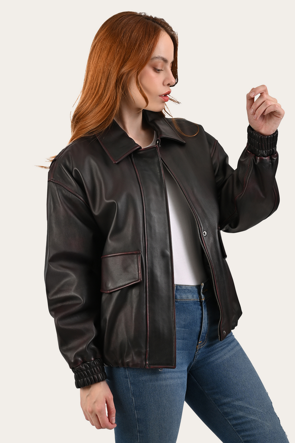 Black Cherry Harper Oversized Bomber Frye Outlet