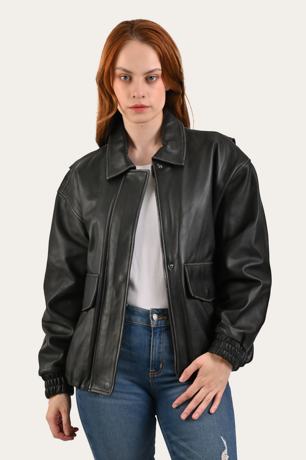 Black Harper Oversized Bomber Frye USA