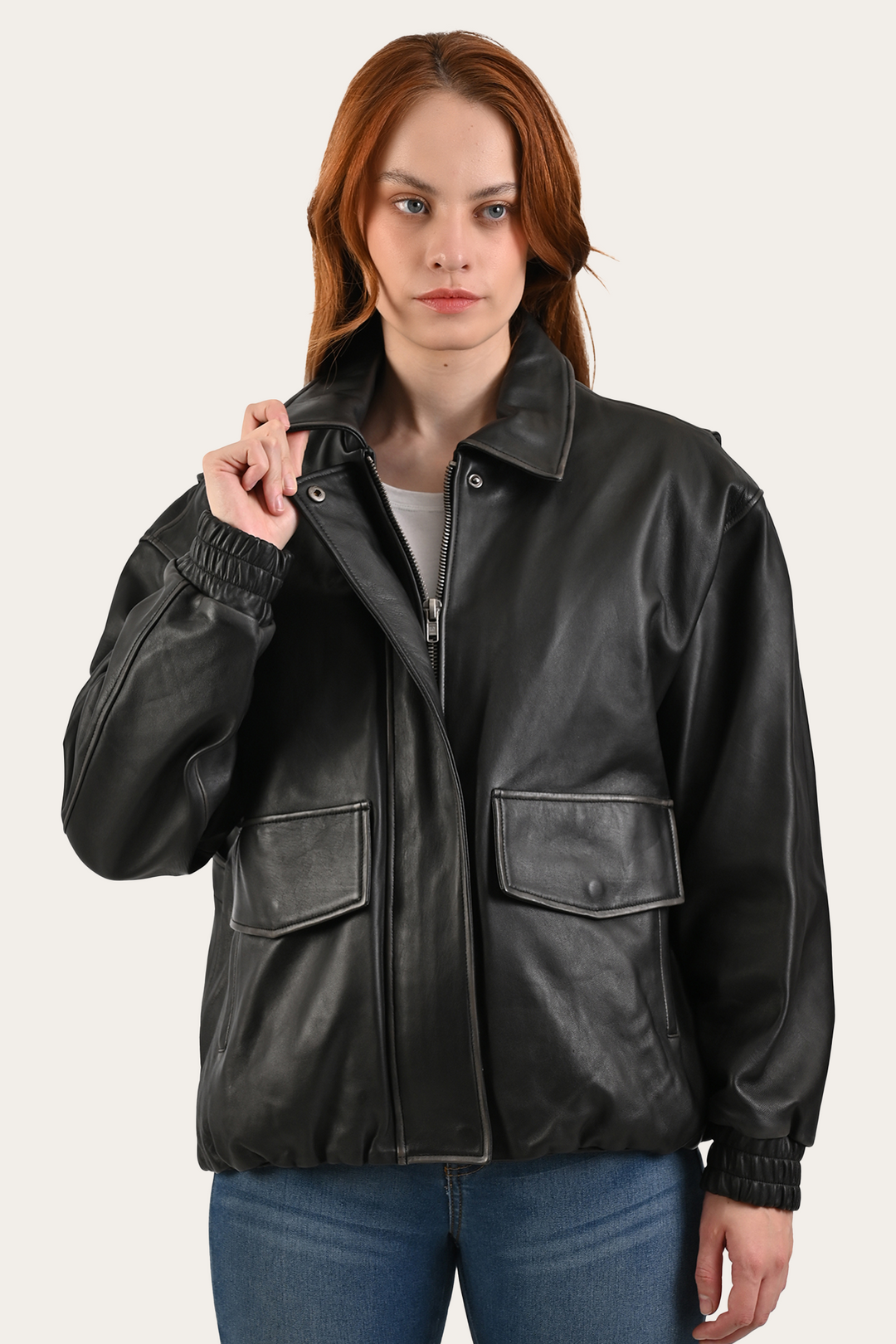 Black Harper Oversized Bomber Frye USA
