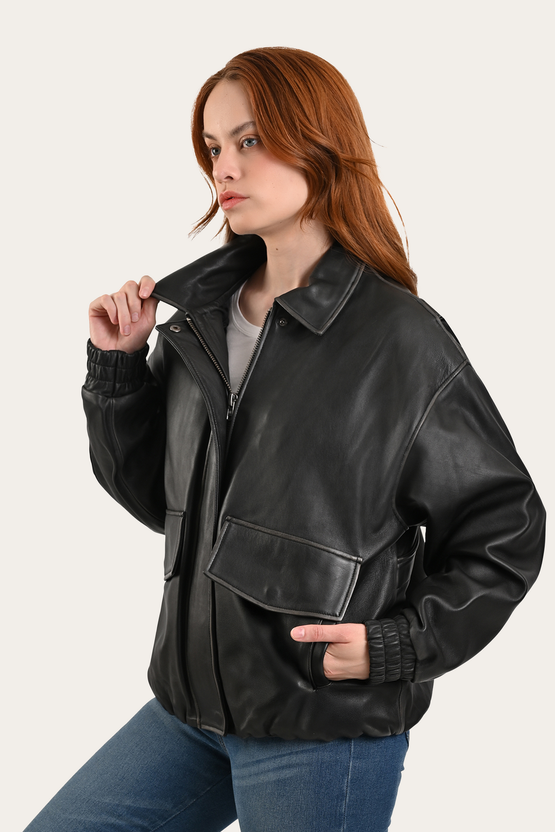 Black Harper Oversized Bomber Frye USA