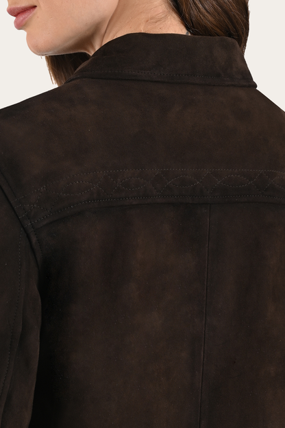 Dark Brown Avett Overshirt Jacket Frye Near me