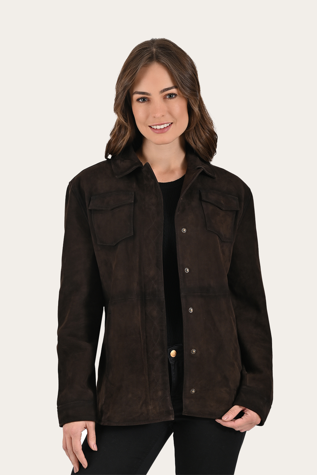 Dark Brown Avett Overshirt Jacket Frye Near me