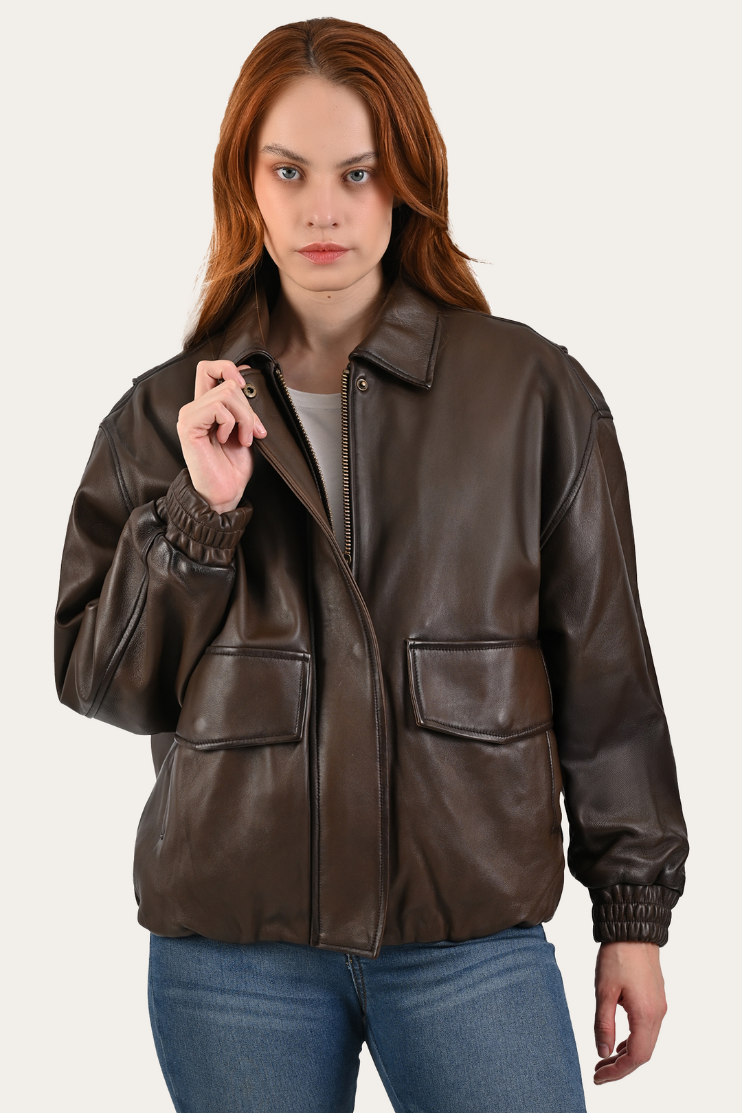 Tobacco Harper Oversized Bomber Frye