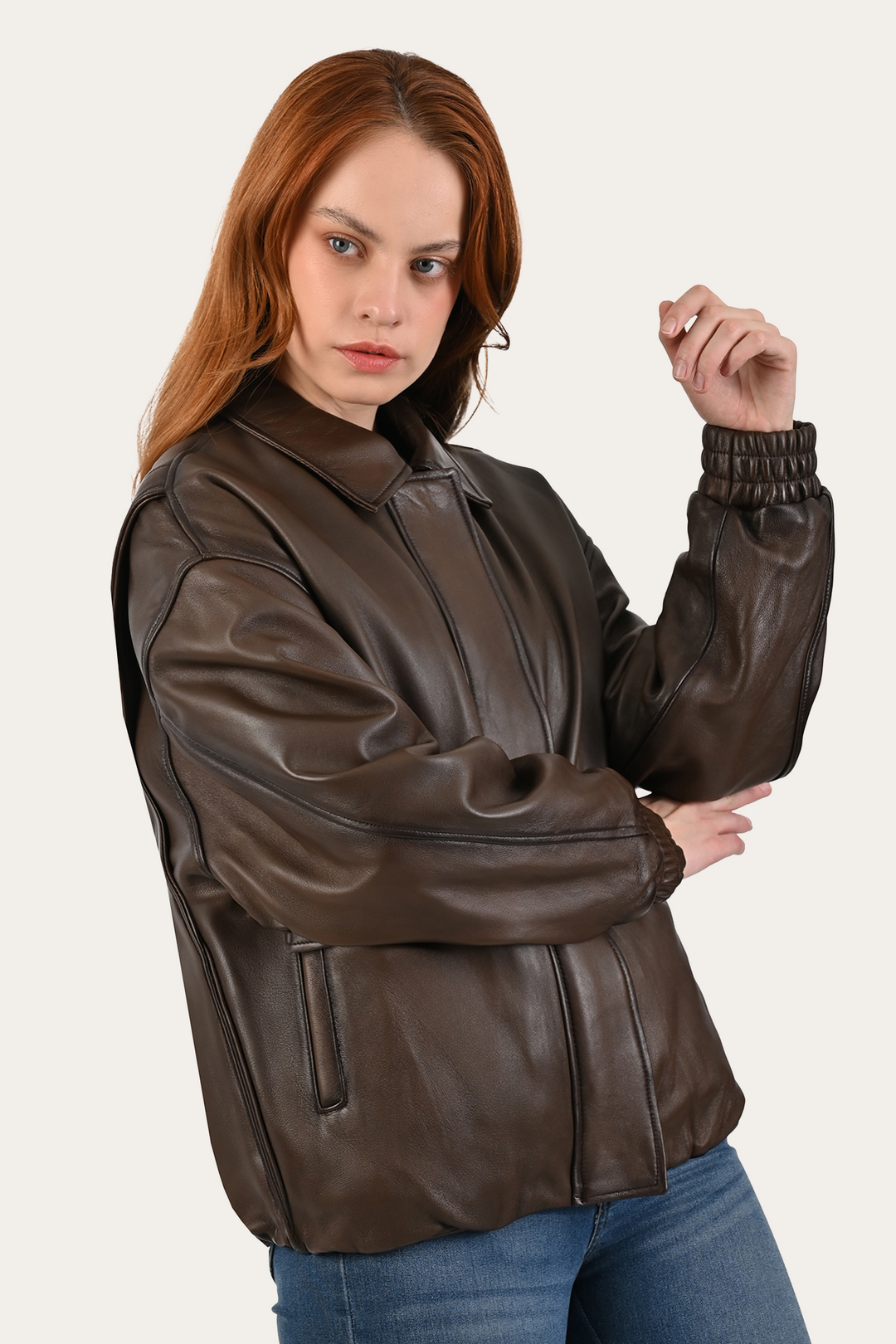 Tobacco Harper Oversized Bomber Frye