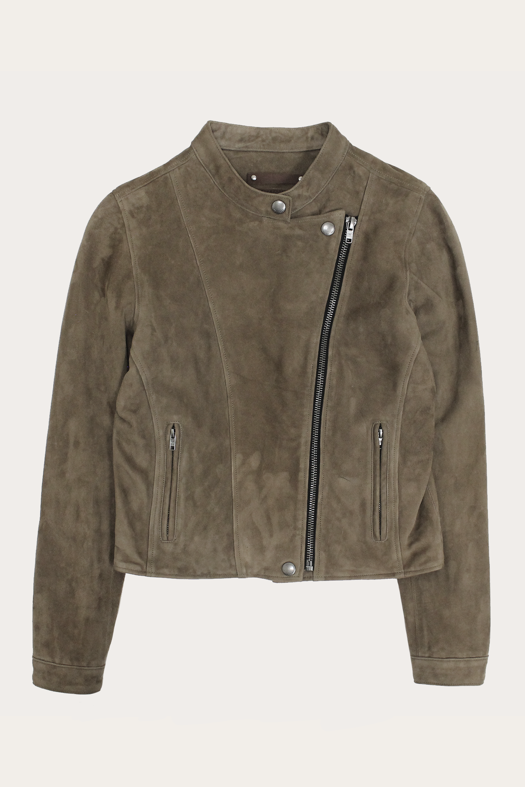 Women’s Taupe Jace Hybrid Biker Racer Suede Jacket Frye Discount