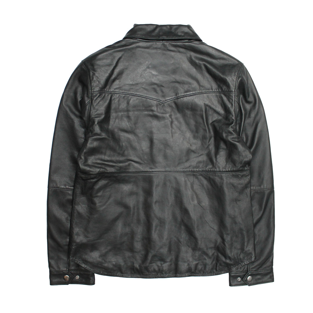 Women’s Black Obadiah Leather Shacket Frye Outlet