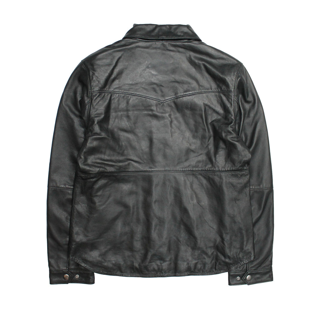 Women’s Black Obadiah Leather Shacket Frye Outlet
