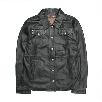 Women’s Black Obadiah Leather Shacket Frye Outlet