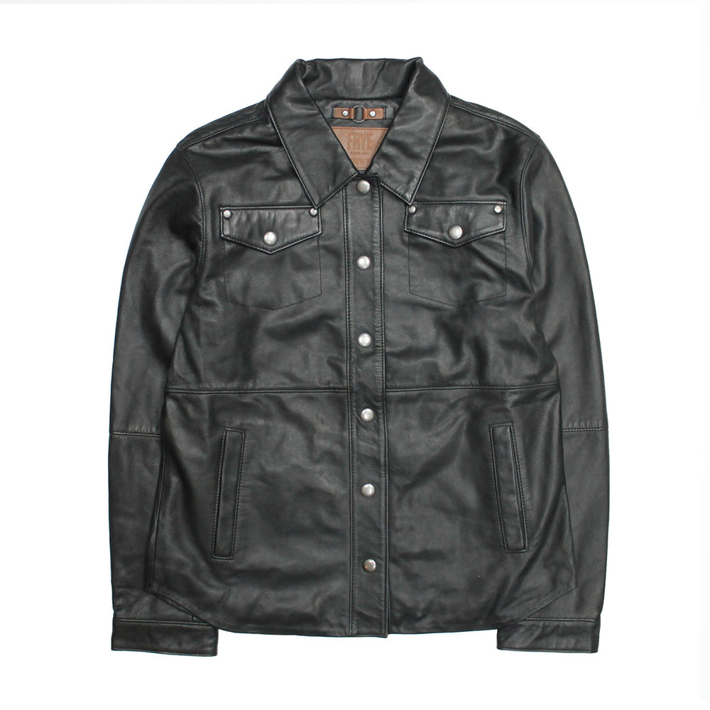Women’s Black Obadiah Leather Shacket Frye Outlet
