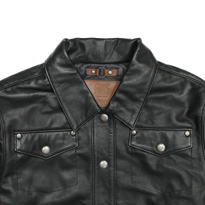 Women’s Black Obadiah Leather Shacket Frye Outlet