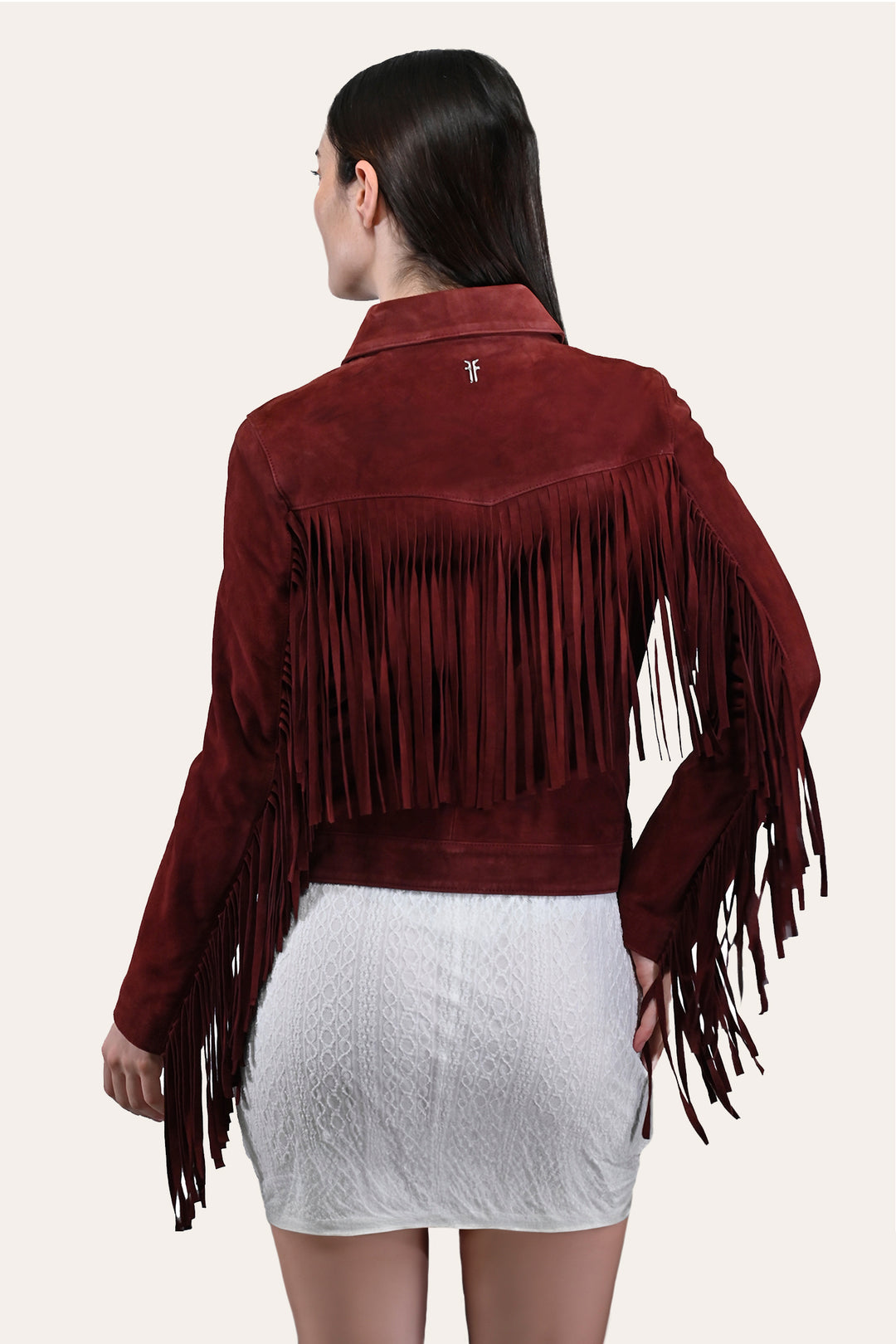 Women’s Oxblood Nash Trucker Suede Jacket Frye