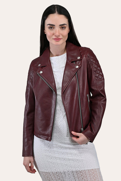 Women’s Oxblood Oklahoma Nappa Leather Biker Jacket Frye Online