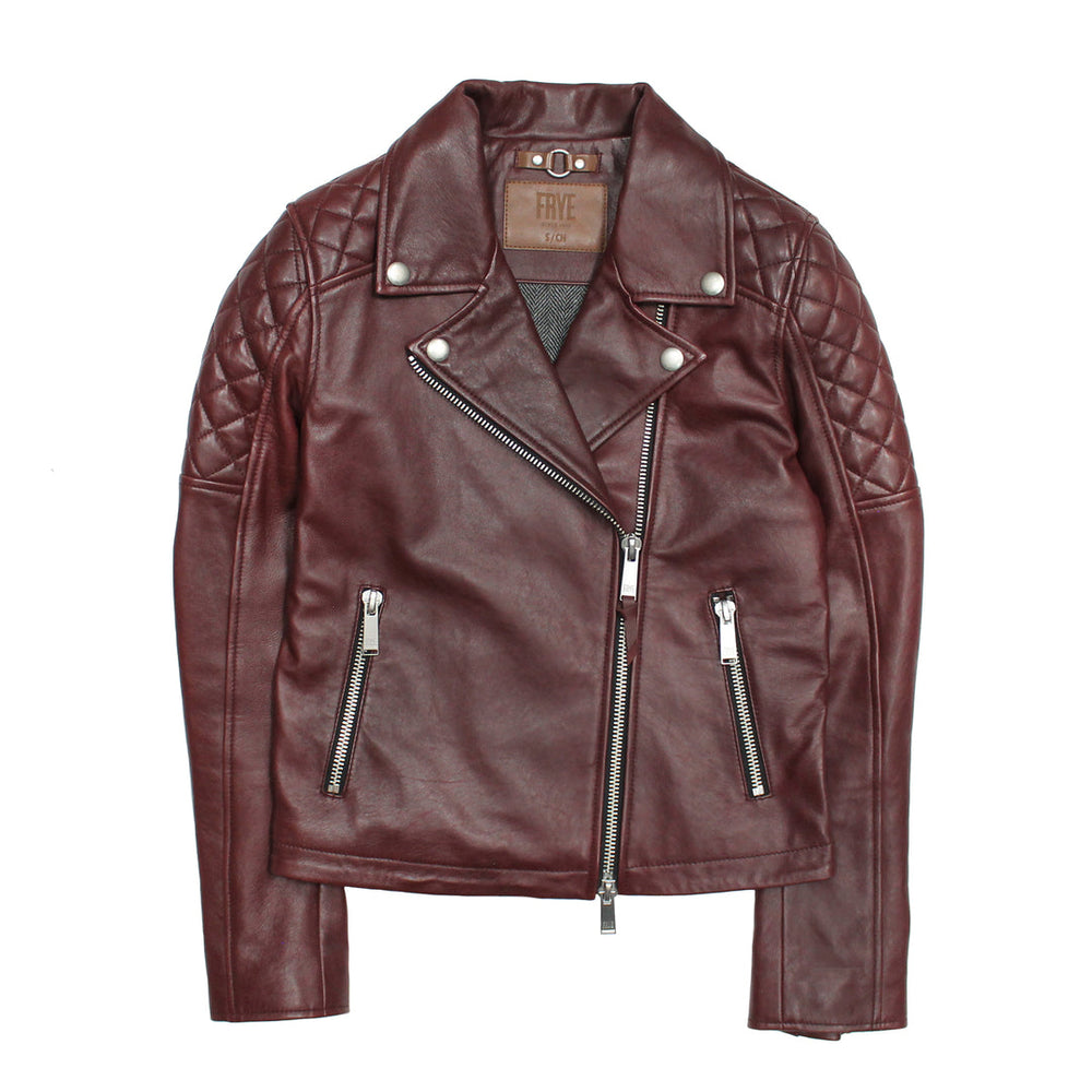 Women’s Oxblood Oklahoma Nappa Leather Biker Jacket Frye Online