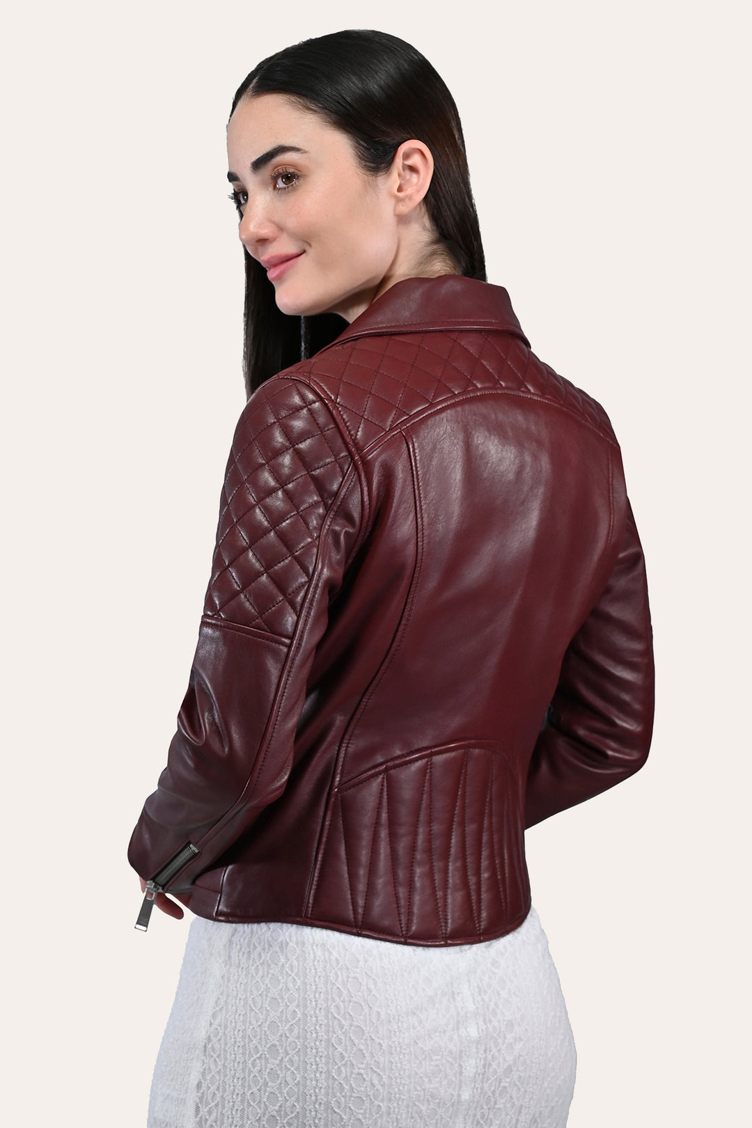 Women’s Oxblood Oklahoma Nappa Leather Biker Jacket Frye Online