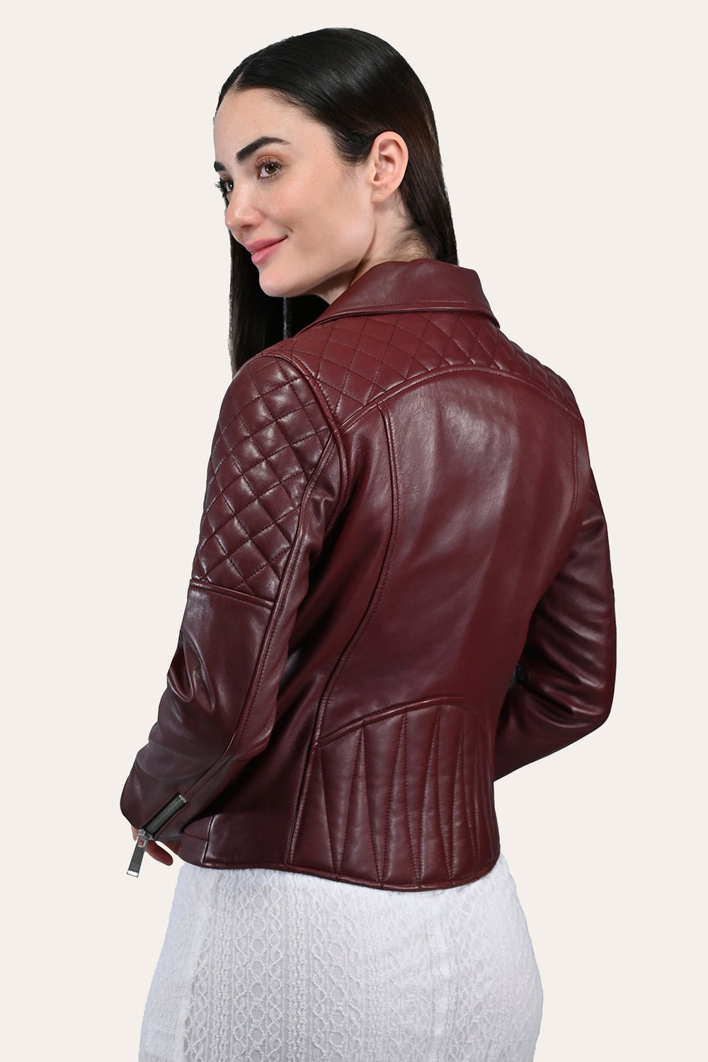 Women’s Oxblood Oklahoma Nappa Leather Biker Jacket Frye Online