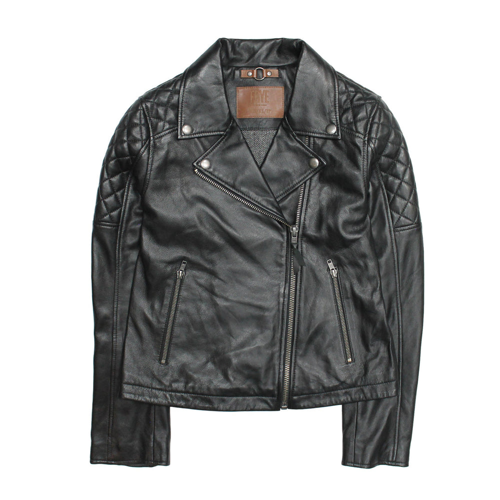 Women’s Black Oklahoma Biker Leather Jacket Frye Sale