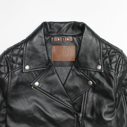 Women’s Black Oklahoma Biker Leather Jacket Frye Sale