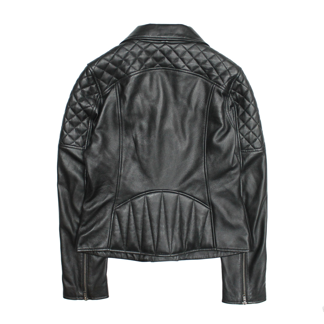 Women’s Black Oklahoma Biker Leather Jacket Frye Sale