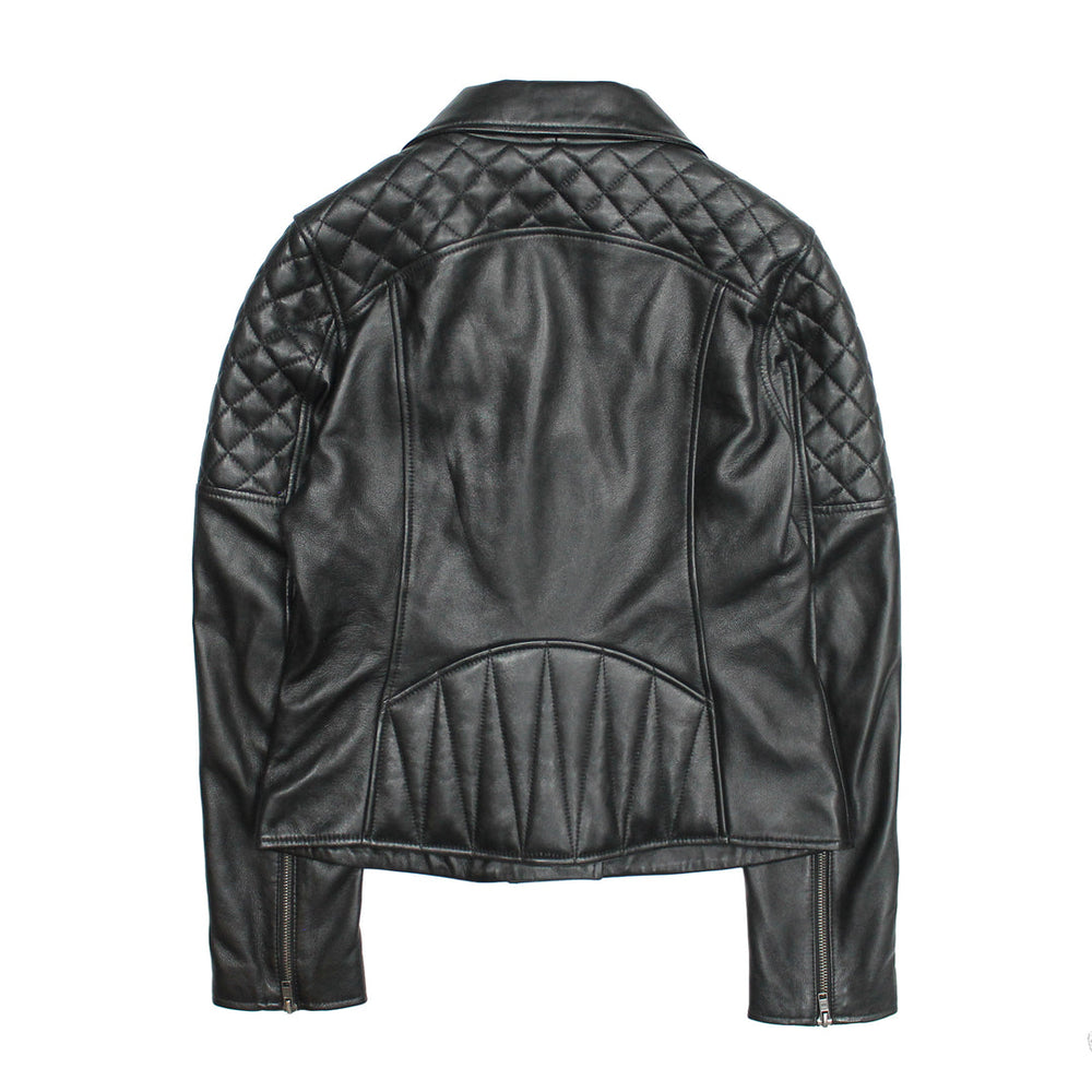 Women’s Black Oklahoma Biker Leather Jacket Frye Sale