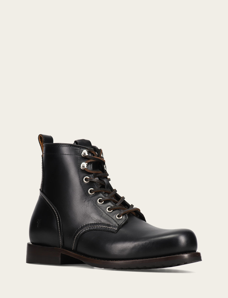 Men's Black Hudson Workboot Plain Toe Frye