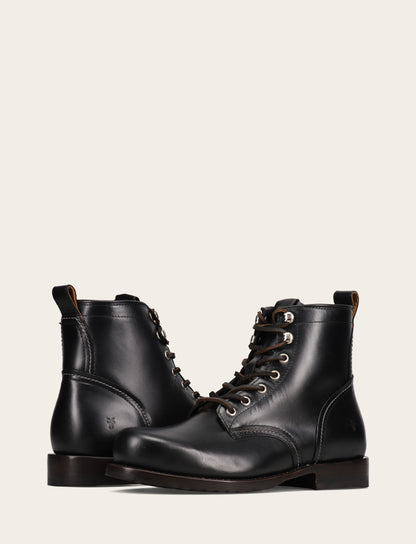 Men's Black Hudson Workboot Plain Toe Frye