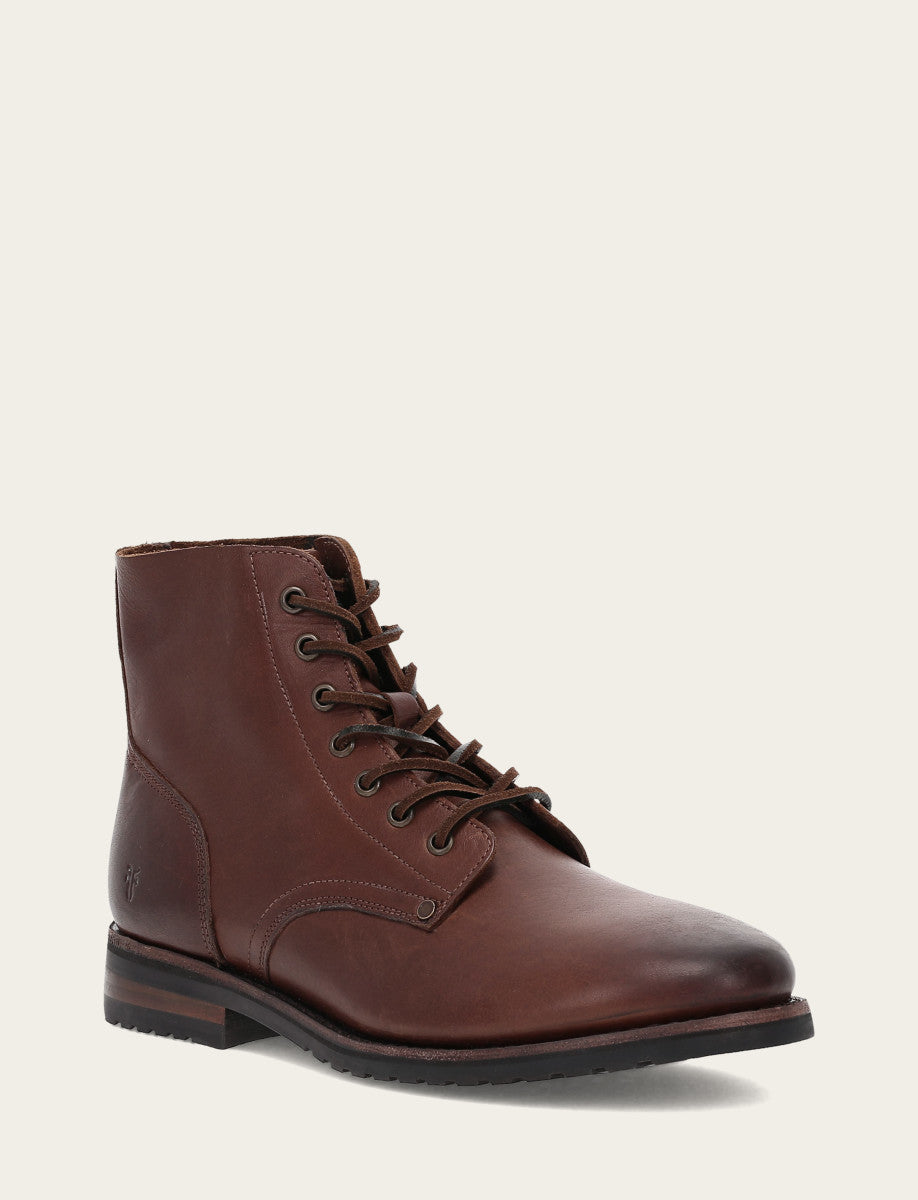 Men's Cognac Barrett Lace Up Boots Frye USA