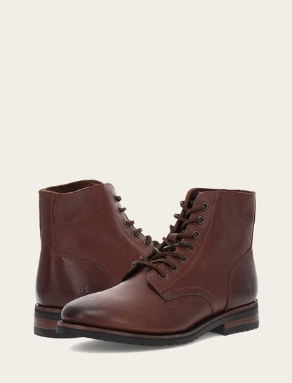 Men's Cognac Barrett Lace Up Boots Frye USA