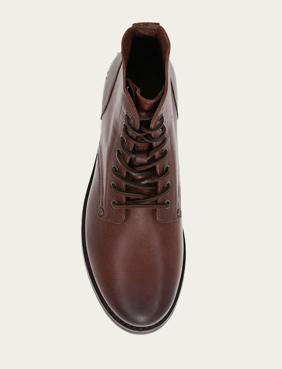 Men's Cognac Barrett Lace Up Boots Frye USA