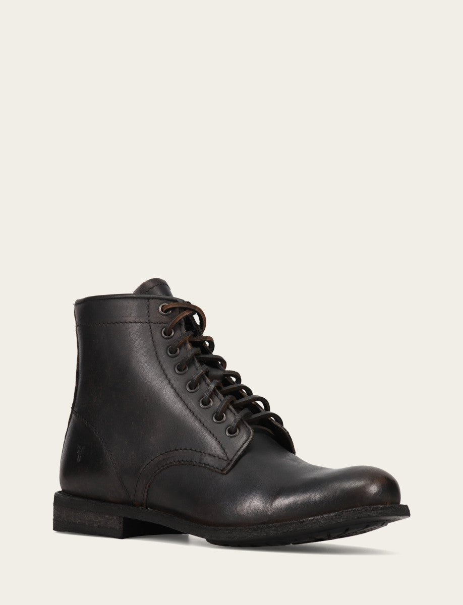 Men's Antiqued Black Tyler Flex Lace Up Boots Frye Outlet