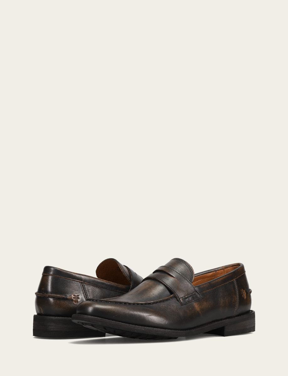 Men's Brown Brush Off Tyler Flex Penny Loafer Frye Outlet