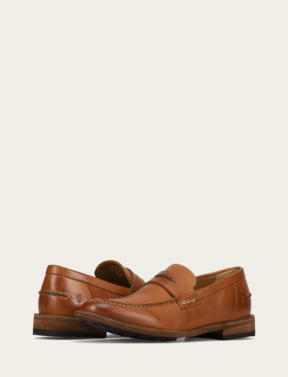 Men's Caramel Tyler Flex Penny Loafers Frye USA