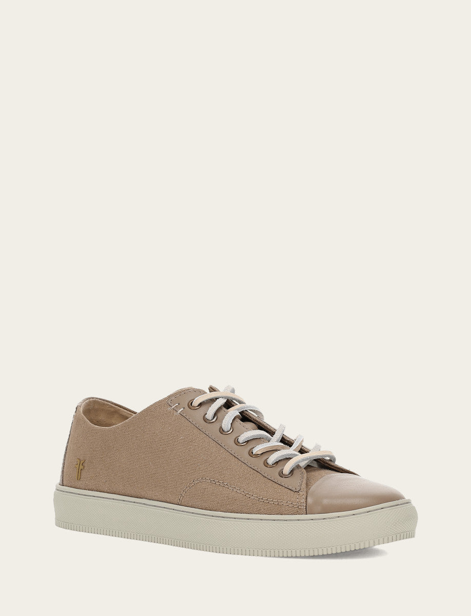 Men's Khaki Astor Cap Toe Low Lace Sneakers Frye