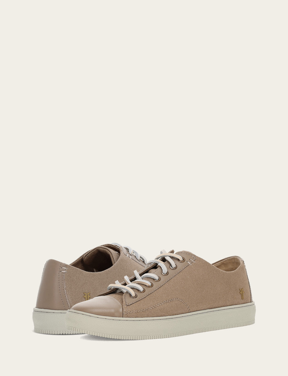 Men's Khaki Astor Cap Toe Low Lace Sneakers Frye