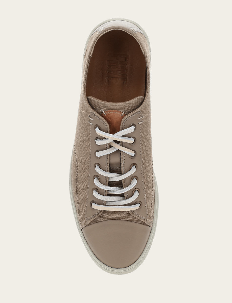 Men's Khaki Astor Cap Toe Low Lace Sneakers Frye