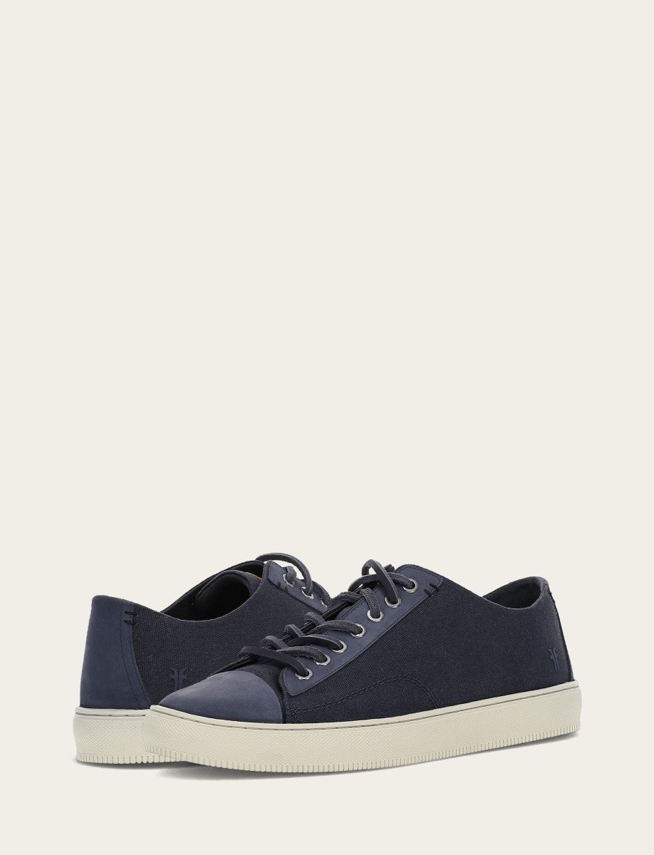 Men's Indigo Astor Cap Toe Low Lace Sneakers Frye For Sale