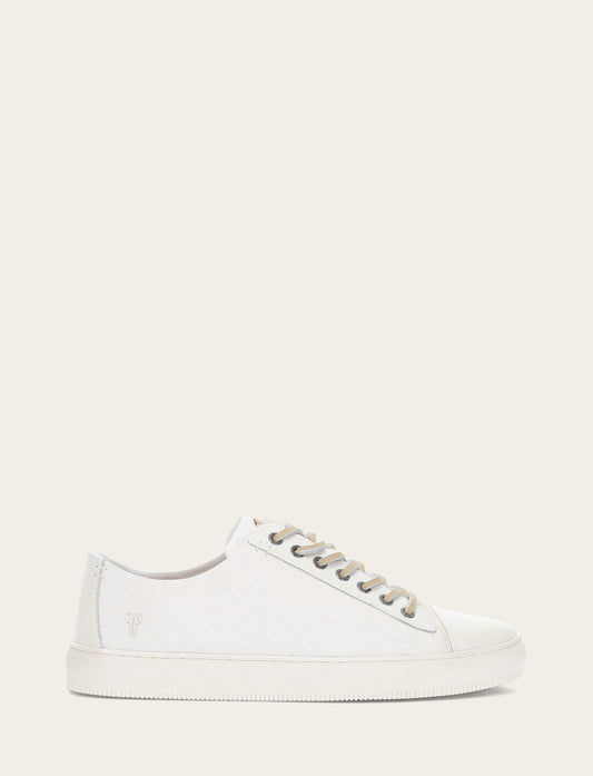 Men's White Astor Cap Toe Low Lace Sneakers Frye USA