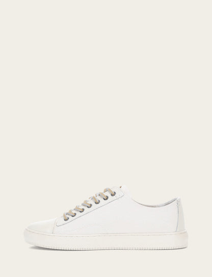 Men's White Astor Cap Toe Low Lace Sneakers Frye USA