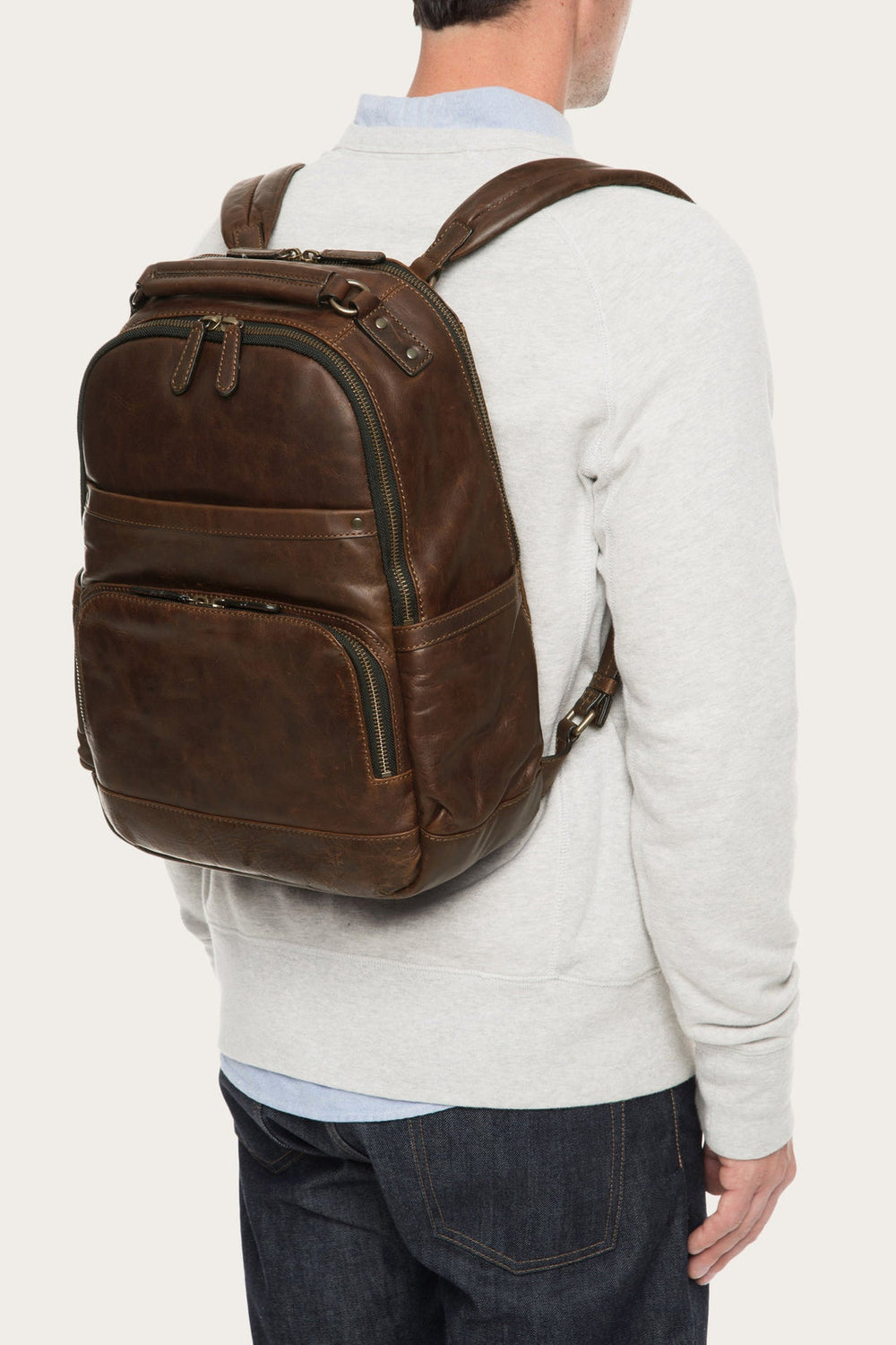 Logan Dark Brown Backpack Frye On sale