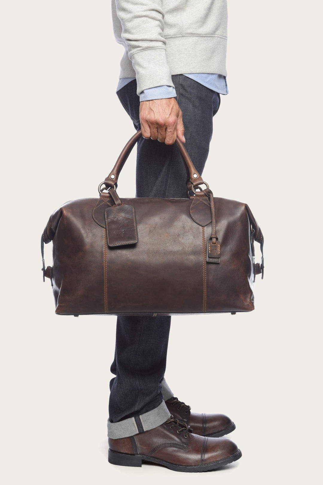 Logan Dark Brown Overnight Frye Outlet