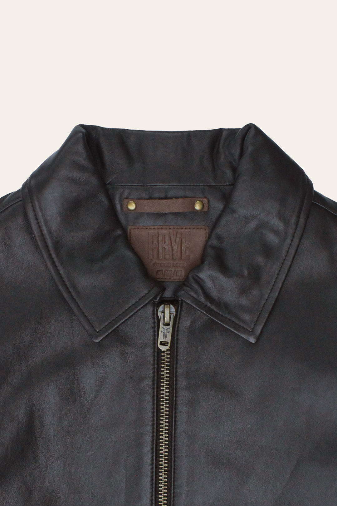Men’s Dark Brown Dusty Trucker Leather Jacket Frye Outlet