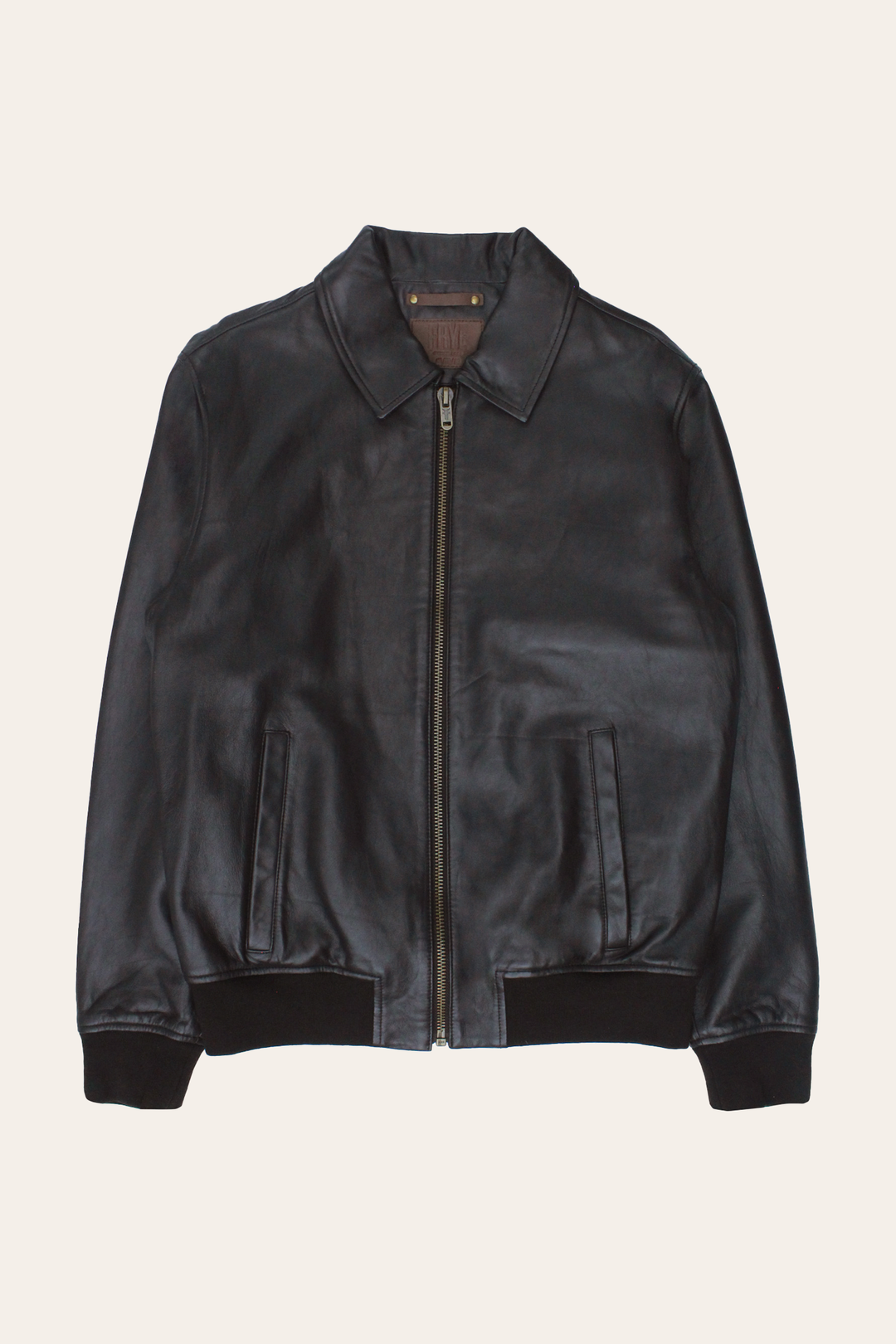Men’s Dark Brown Dusty Trucker Leather Jacket Frye Outlet