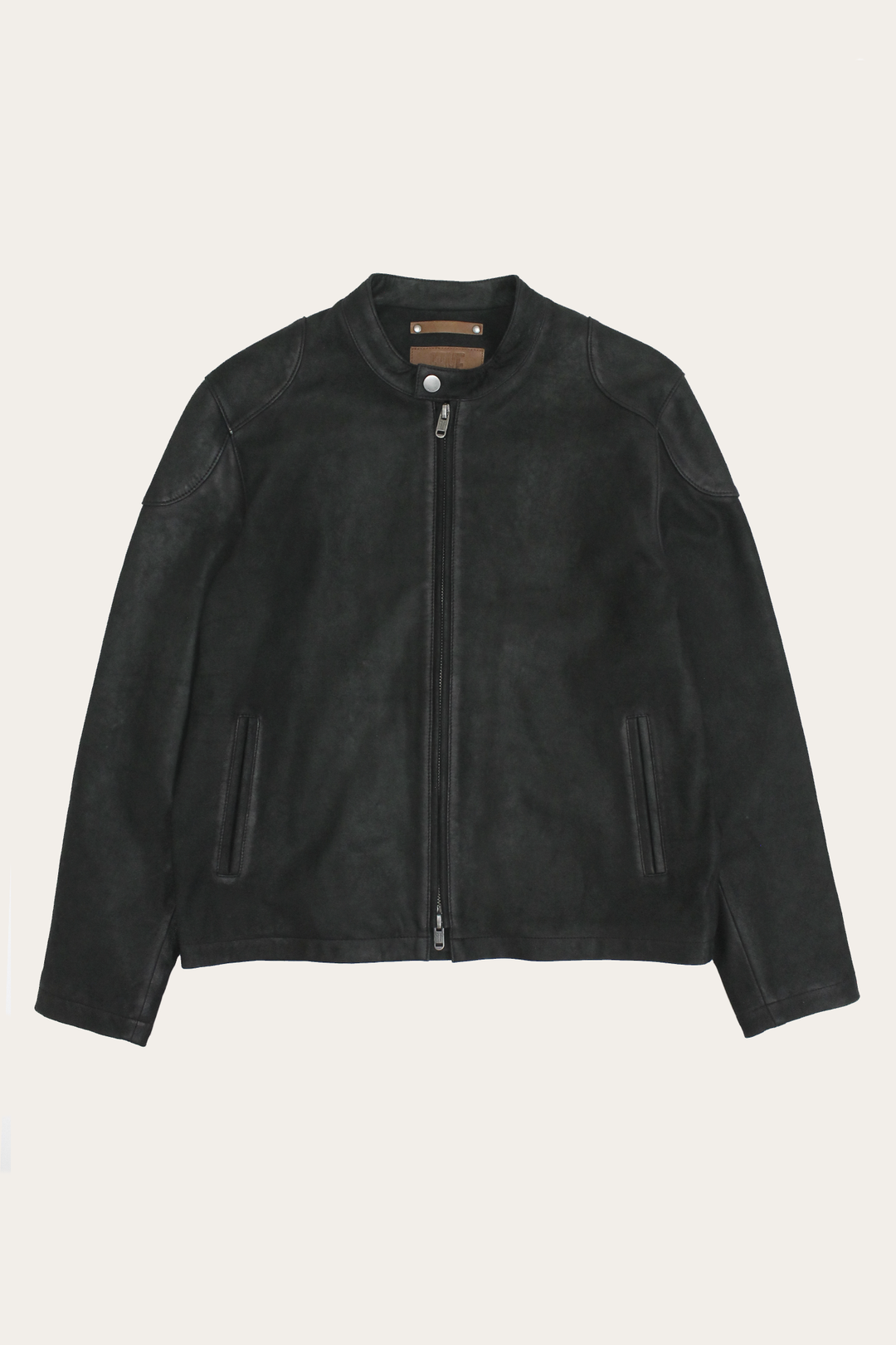 Men’s Black Gannon Lamb Leather Racer Jacket Frye us