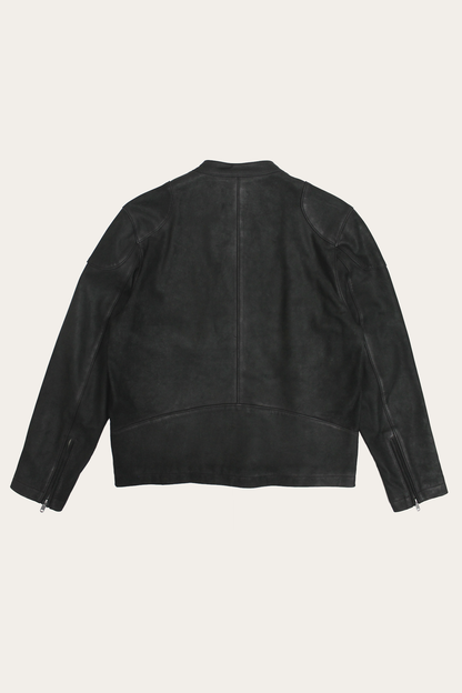 Men’s Black Gannon Lamb Leather Racer Jacket Frye us