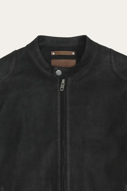 Men’s Black Gannon Lamb Leather Racer Jacket Frye us