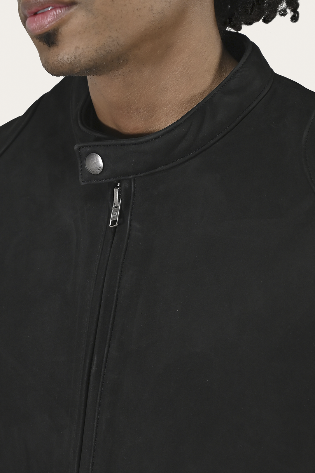 Men’s Black Gannon Lamb Leather Racer Jacket Frye us