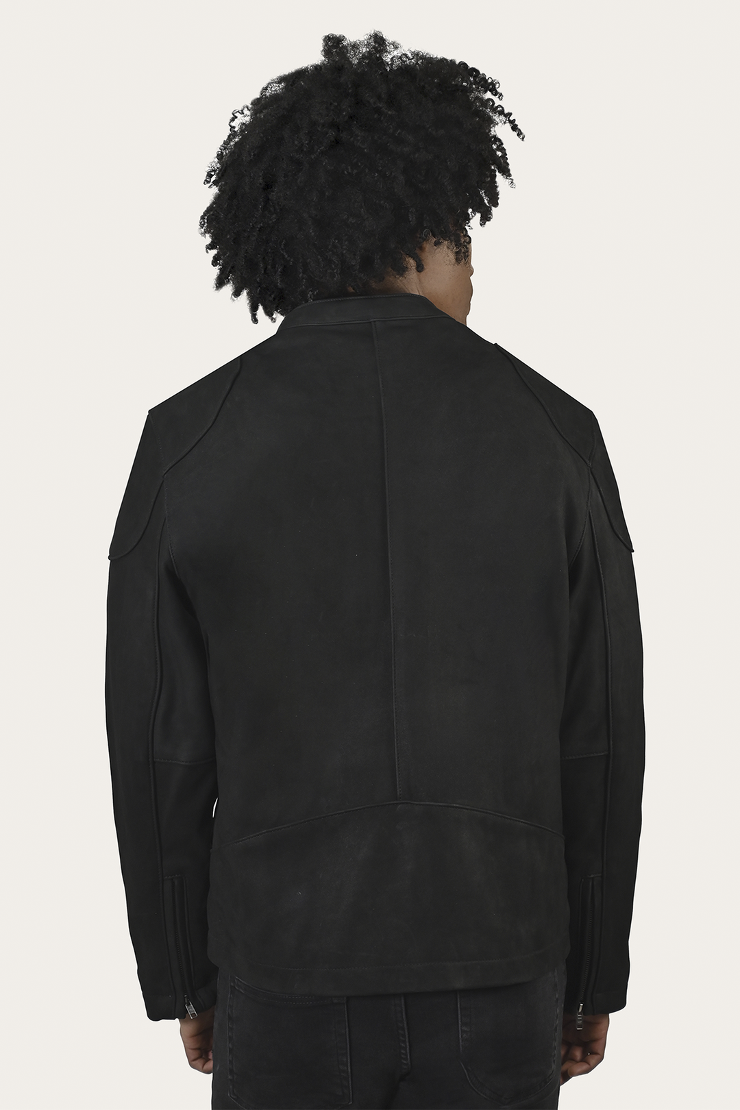 Men’s Black Gannon Lamb Leather Racer Jacket Frye us