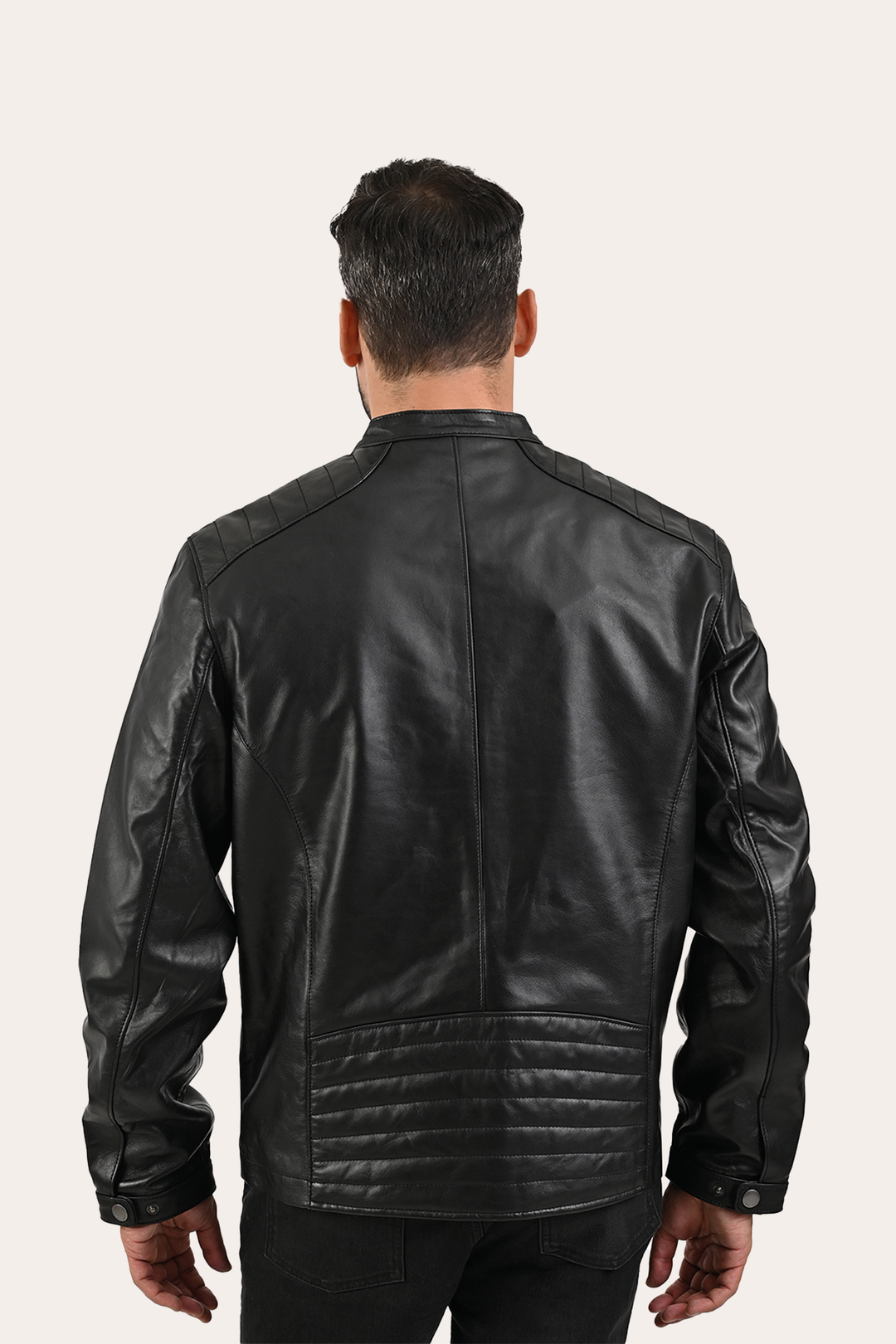 Men’s Black Pioneer Racer Leather Jacket Frye Near me