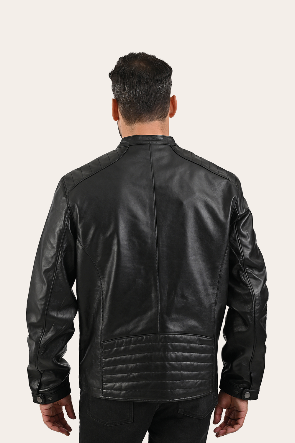 Men’s Black Pioneer Racer Leather Jacket Frye Near me