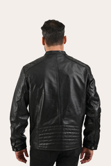 Men’s Black Pioneer Racer Leather Jacket Frye Near me